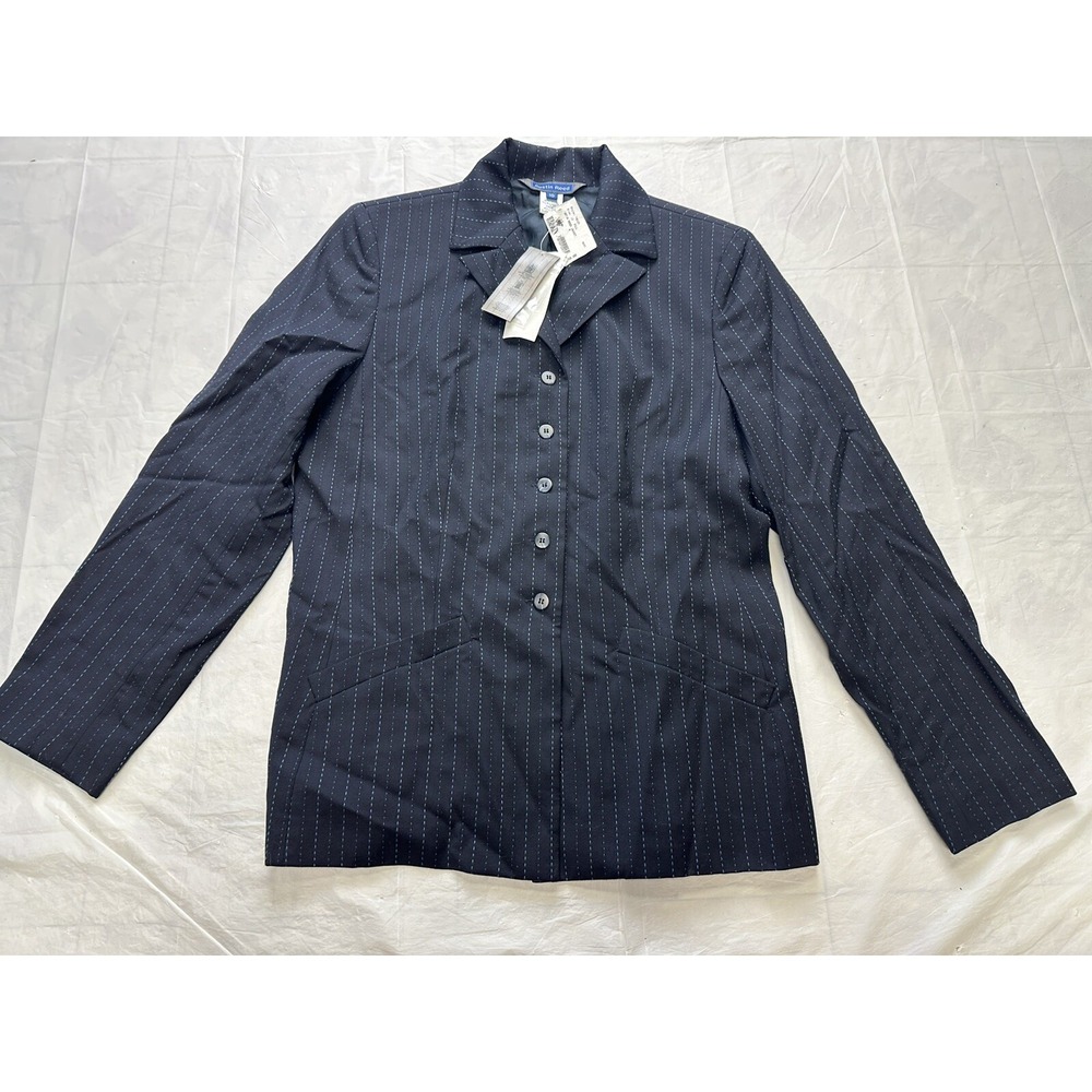Austin Reed Ladies Wool Pinstripe Blazer Jacket Size US 10 Black